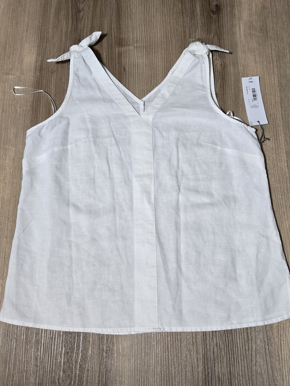 Liz Claiborne White Tie-Shoulder V-Neck Tank Top